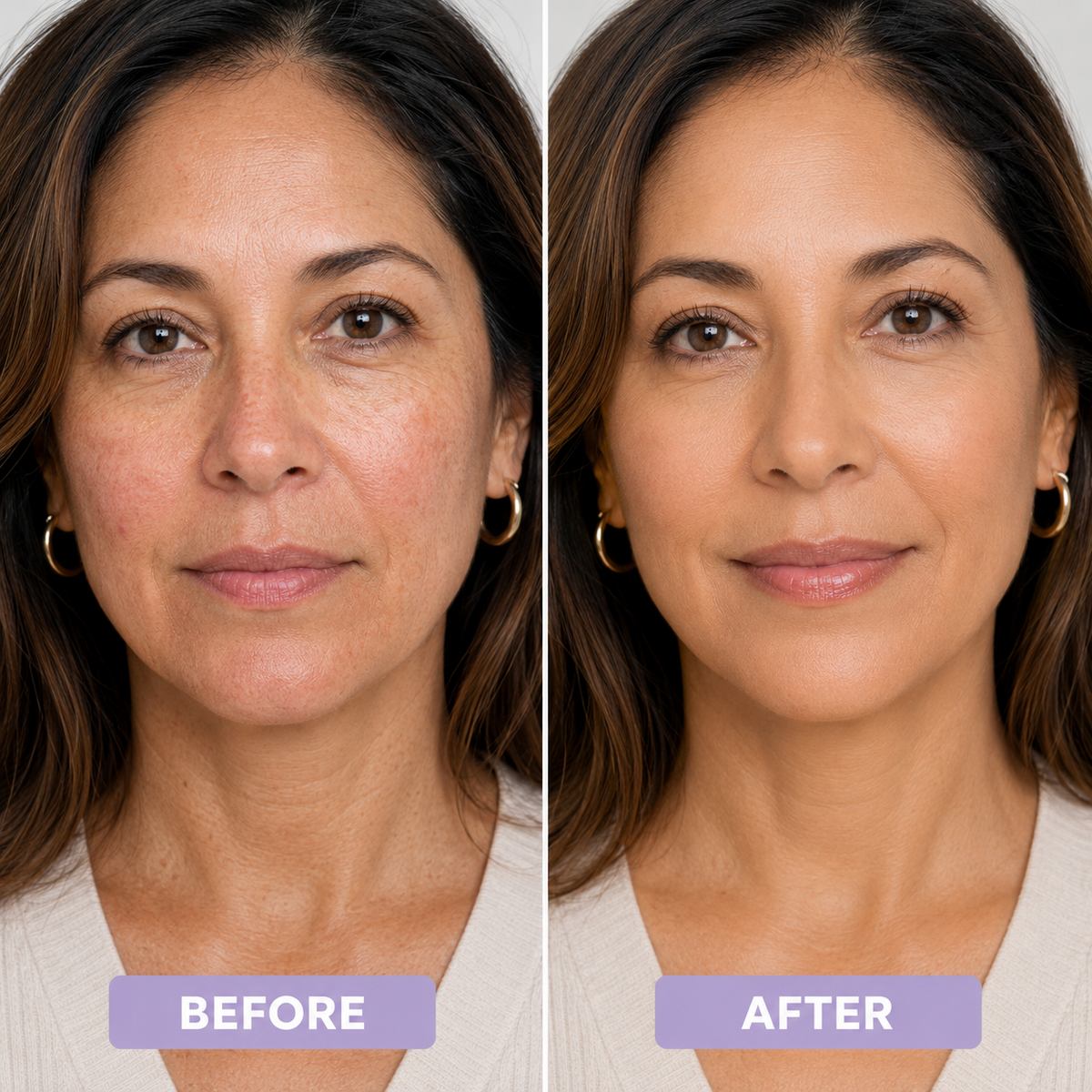 LOVILDS foundation before and after appearance